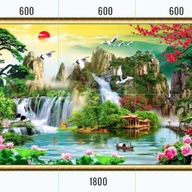 GẠCH TRANH SƠN THỦY HỮU TÌNH - A219s4