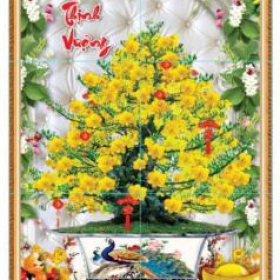 GẠCH TRANH HOA MAI VÀNG - A023