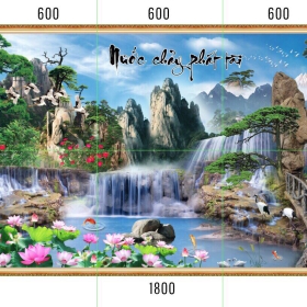 GẠCH TRANH NƯỚC CHẢY PHÁT TÀI  A199S100