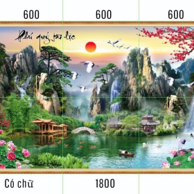 GẠCH TRANH SƠN THỦY HỮU TÌNH  T1360