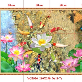 GẠCH TRANH CỬU NGƯ QUẦN HỘI - YG3956