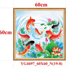 GẠCH TRANH CỬU NGƯ QUẦN HỘI - YG4697