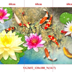 GẠCH TRANH CỬU NGƯ QUẦN HỘI - YG3652