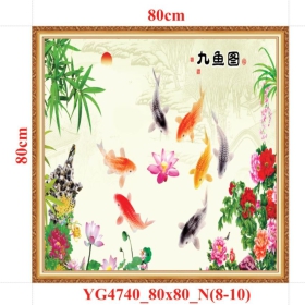 GẠCH TRANH CỬU NGƯ QUẦN HỘI - YG4740
