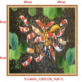 GẠCH TRANH CỬU NGƯ QUẦN HỘI - YG4654