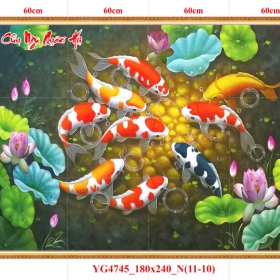 GẠCH TRANH CỬU NGƯ QUẦN HỘI - YG4745