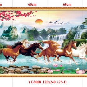 GẠCH TRANH MÃ ĐÁO THÀNH CÔNG - YG3008