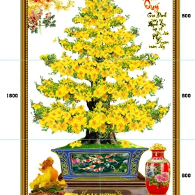 GẠCH TRANH HOA MAI VÀNG - 2404