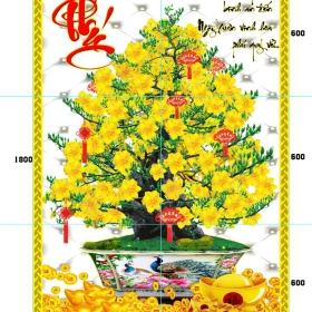 GẠCH TRANH HOA MAI VÀNG - 1857V2