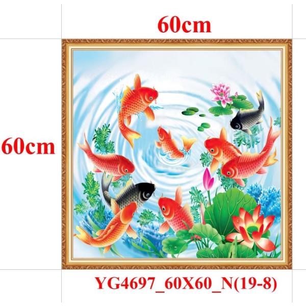 GẠCH TRANH CỬU NGƯ QUẦN HỘI - YG4697