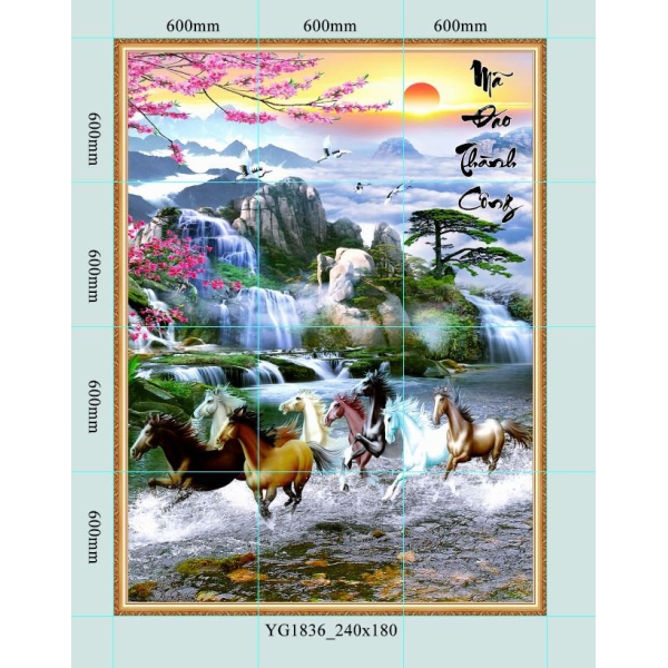 GẠCH TRANH MÃ ĐÁO THÀNH CÔNG - YG1836