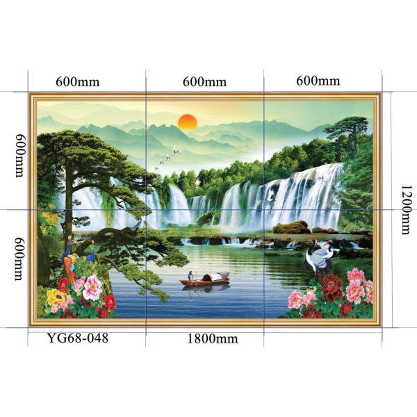 GẠCH TRANH SƠN THỦY HỮU TÌNH - YG68 - 048
