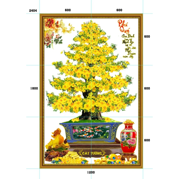 GẠCH TRANH HOA MAI VÀNG - 2404