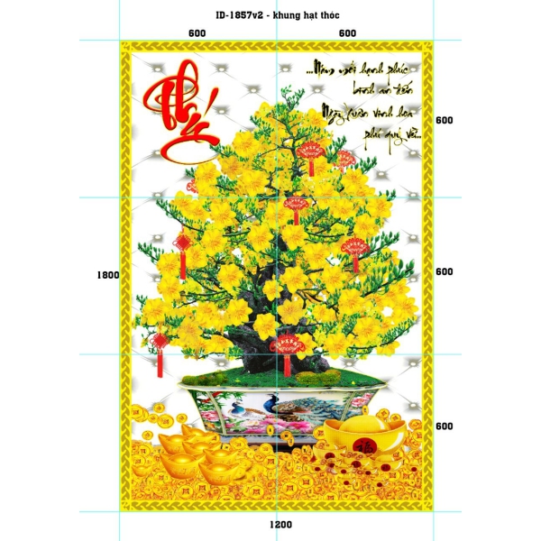 GẠCH TRANH HOA MAI VÀNG - 1857V2