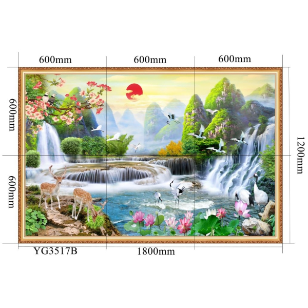 GẠCH TRANH SƠN THỦY HỮU TÌNH - YG3517B